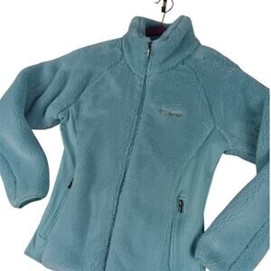 Columbia Benton Springs Fleece Performance Jacket Womens Medium Light‎ Teal Blue